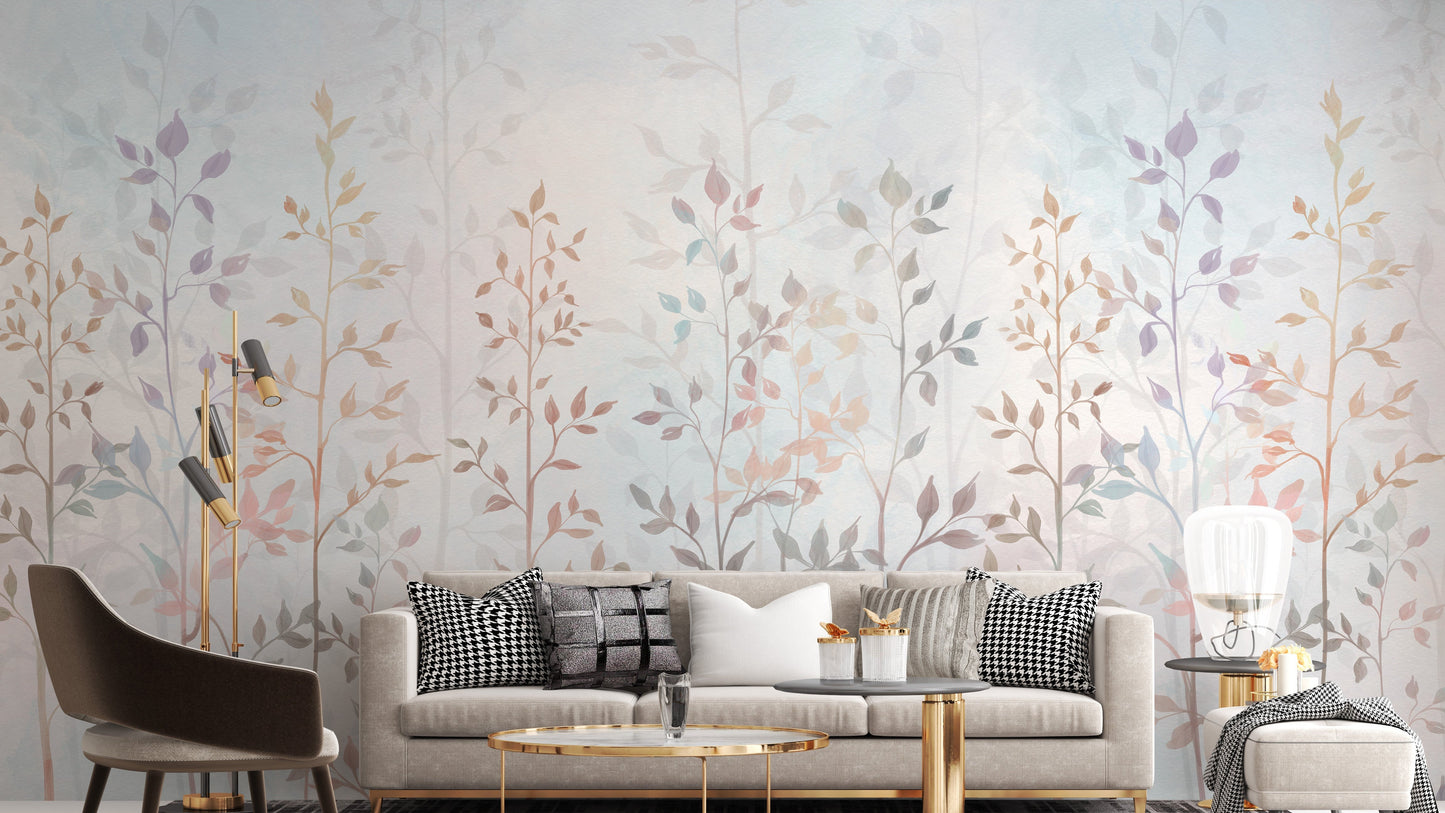 Colorful Field Long Grass Wallpaper Mural