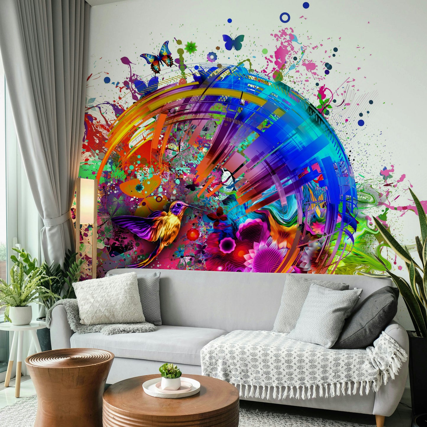 Colorful Hummingbird and Butterfly Wallpaper Updated