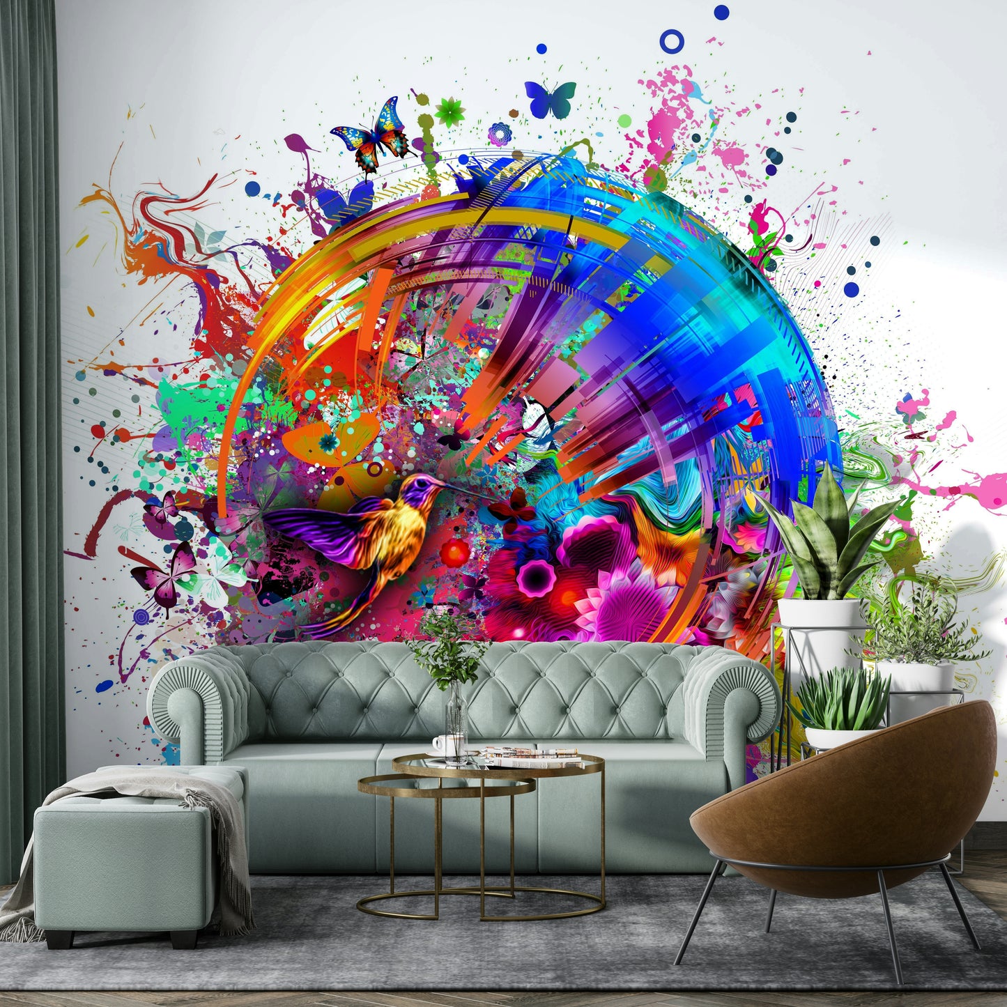 Colorful Hummingbird and Butterfly Wallpaper Updated