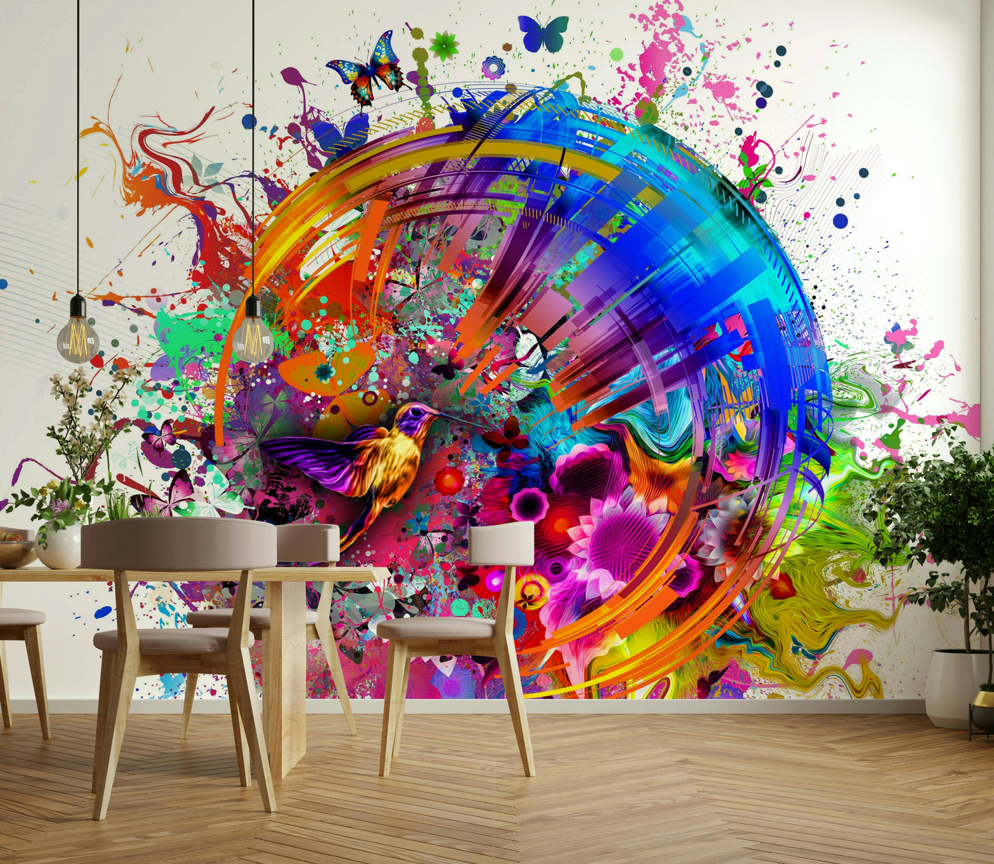 Colorful Hummingbird and Butterfly Wallpaper Updated