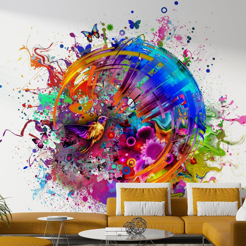 Colorful Hummingbird and Butterfly Wallpaper Updated