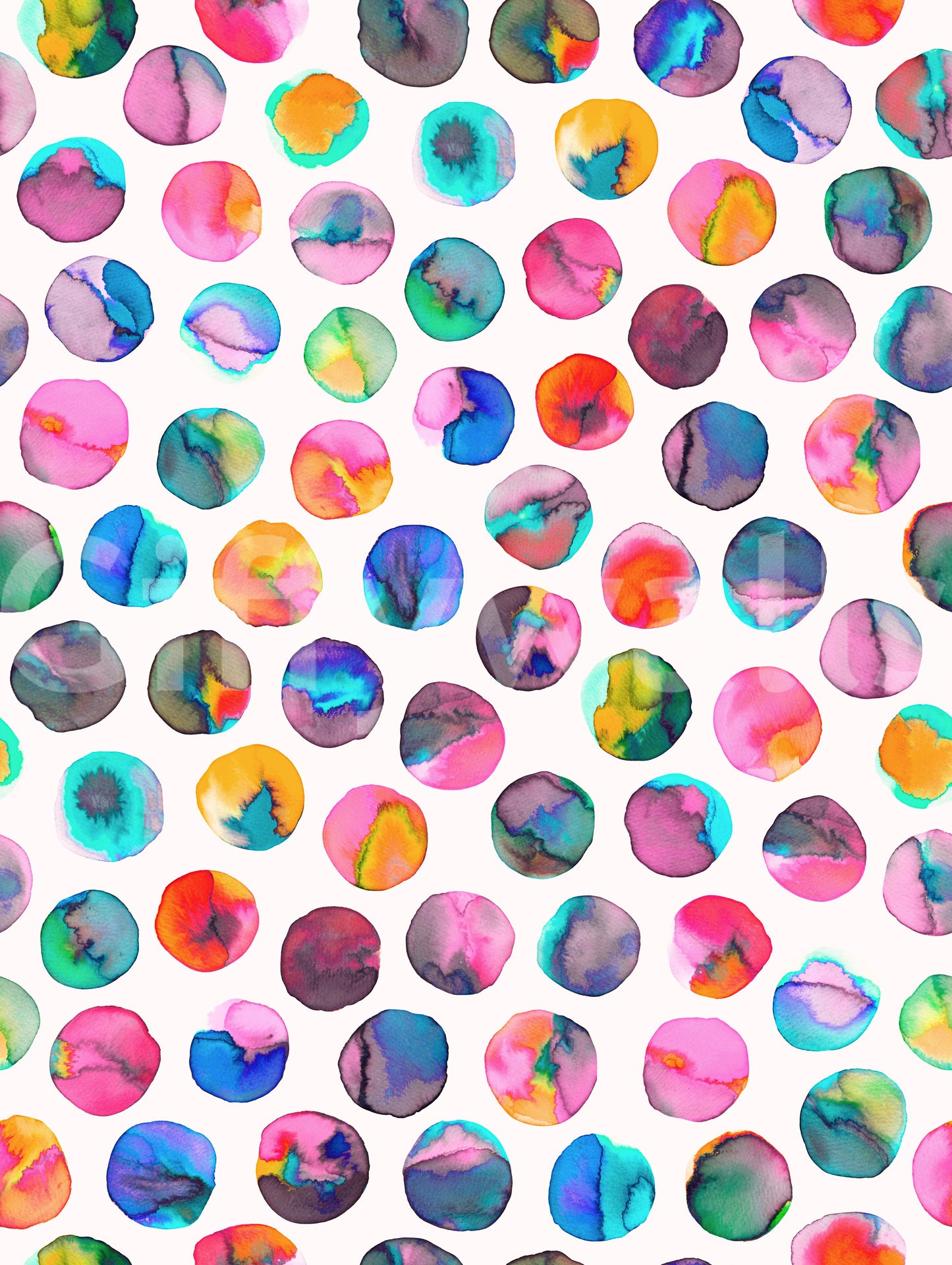 Geometric Colorful Ink Dots Multicolor Wallpaper⁠