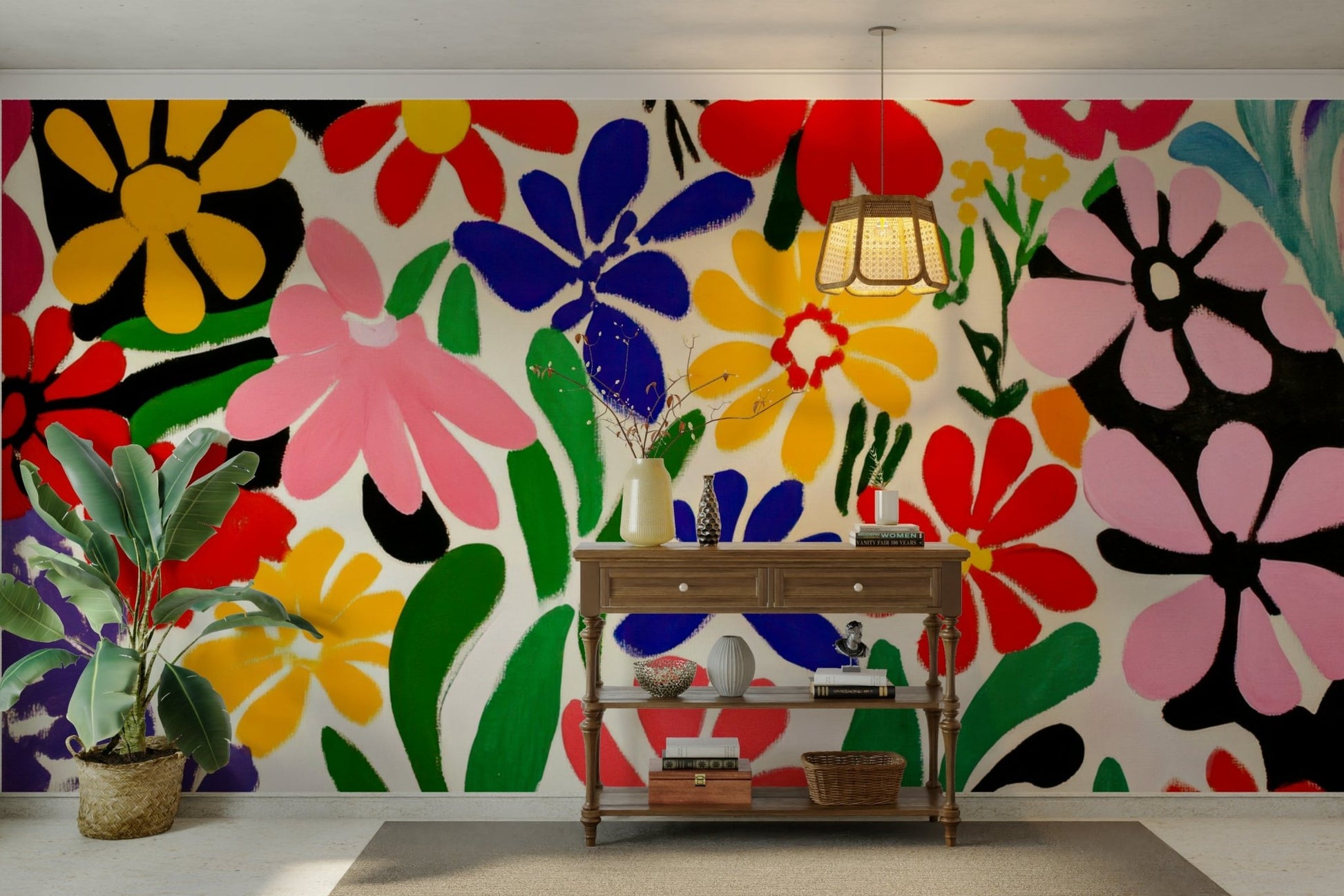 Colorful wall art mural for creative modern spaces

