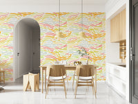 Soft painterly texture of Colorful Strokes unique wall mural.