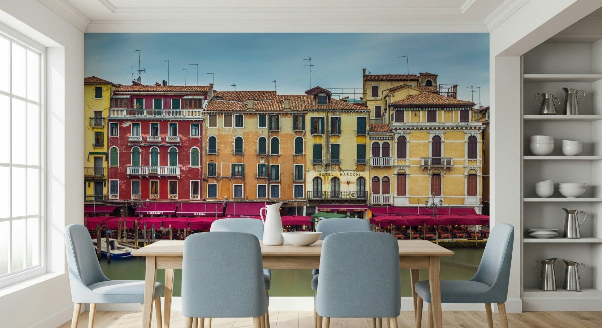 Canal Grande view with historic colorful buildings wall mural.