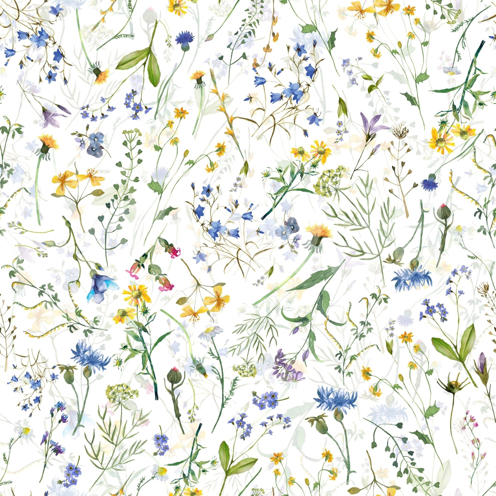 Serene flower background Colorful Watercolor Meadow wallpaper