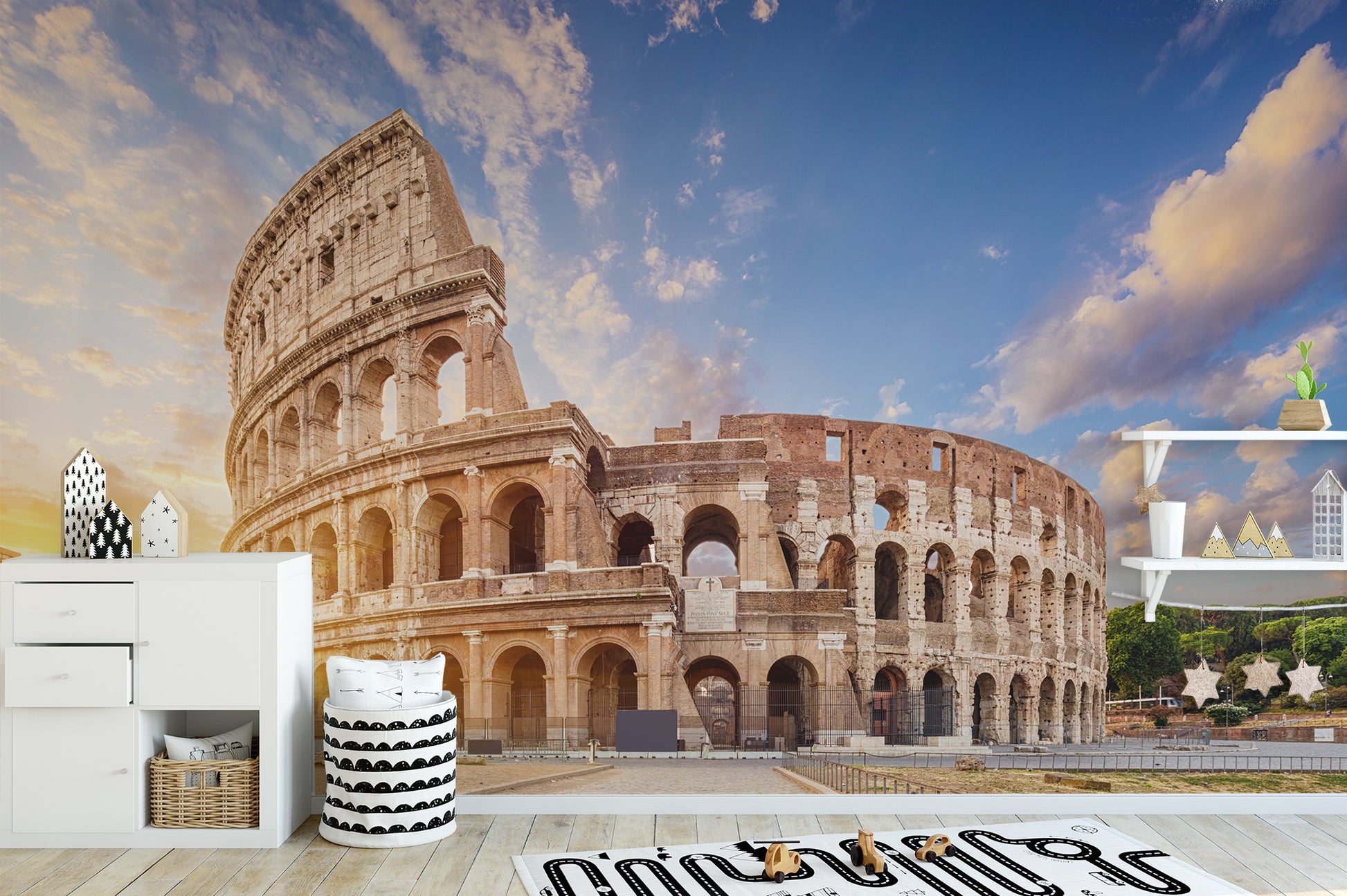 Rome Colosseum sunrise view wallpaper for interiors