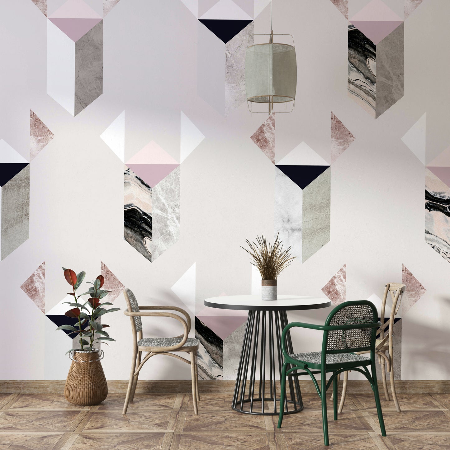 Urban modern mural wallpaper grey

