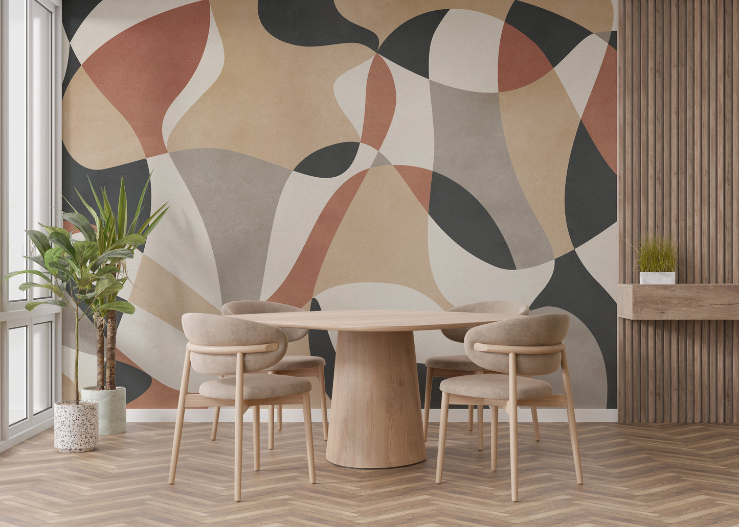 Contemporary Geometric Shapes Wallpaper