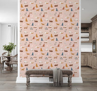 Cool Cats in Pink Wallpaper⁠