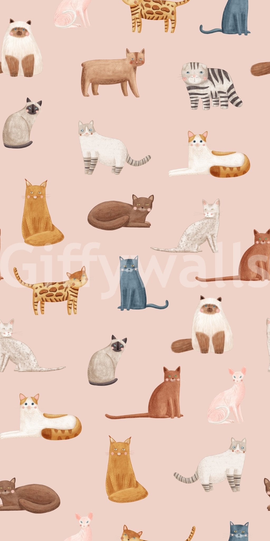 Cool Cats in Pink Wallpaper⁠