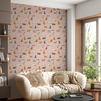 Cool Cats in Pink Wallpaper⁠