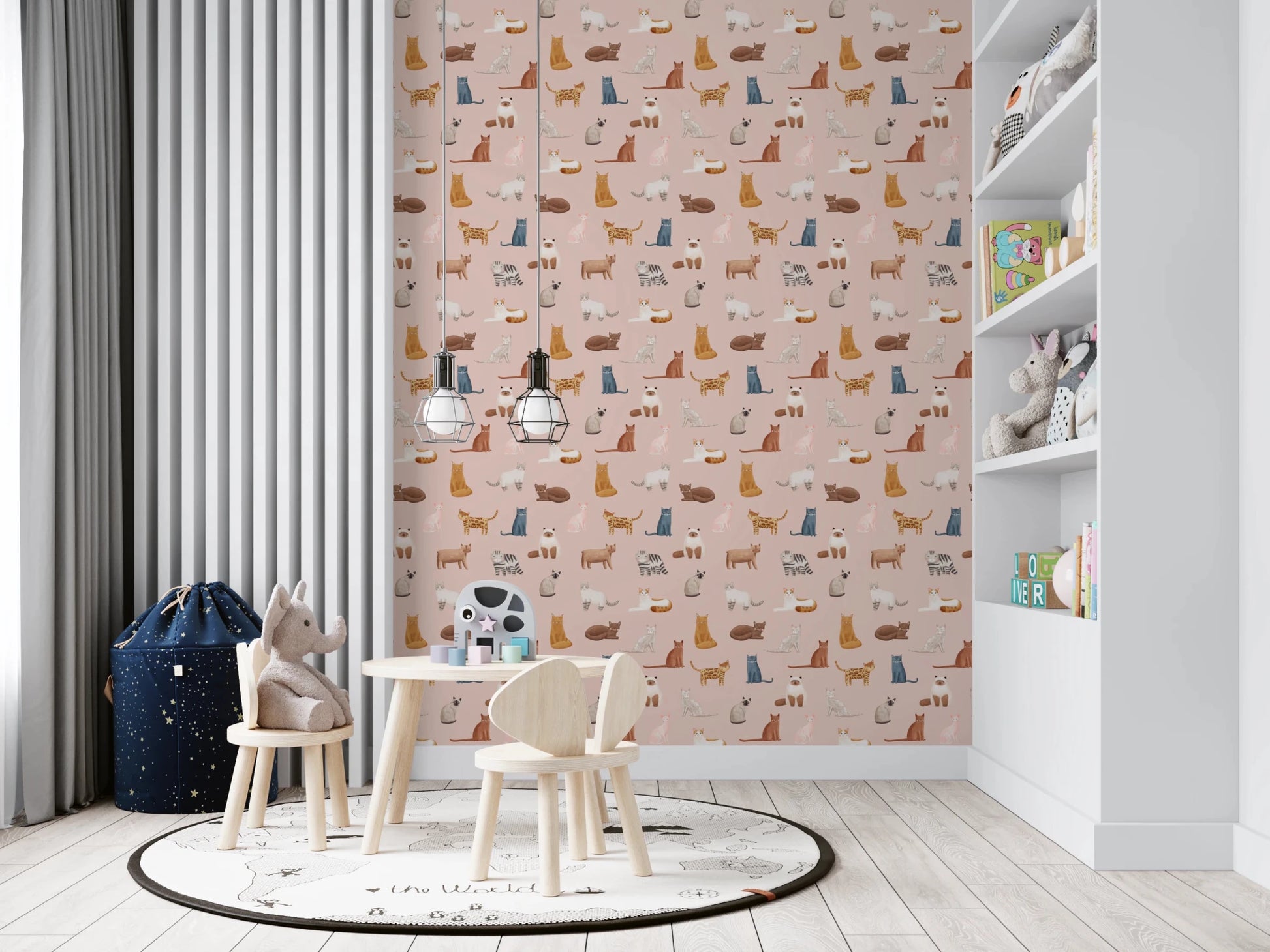 Cool Cats in Pink Wallpaper⁠