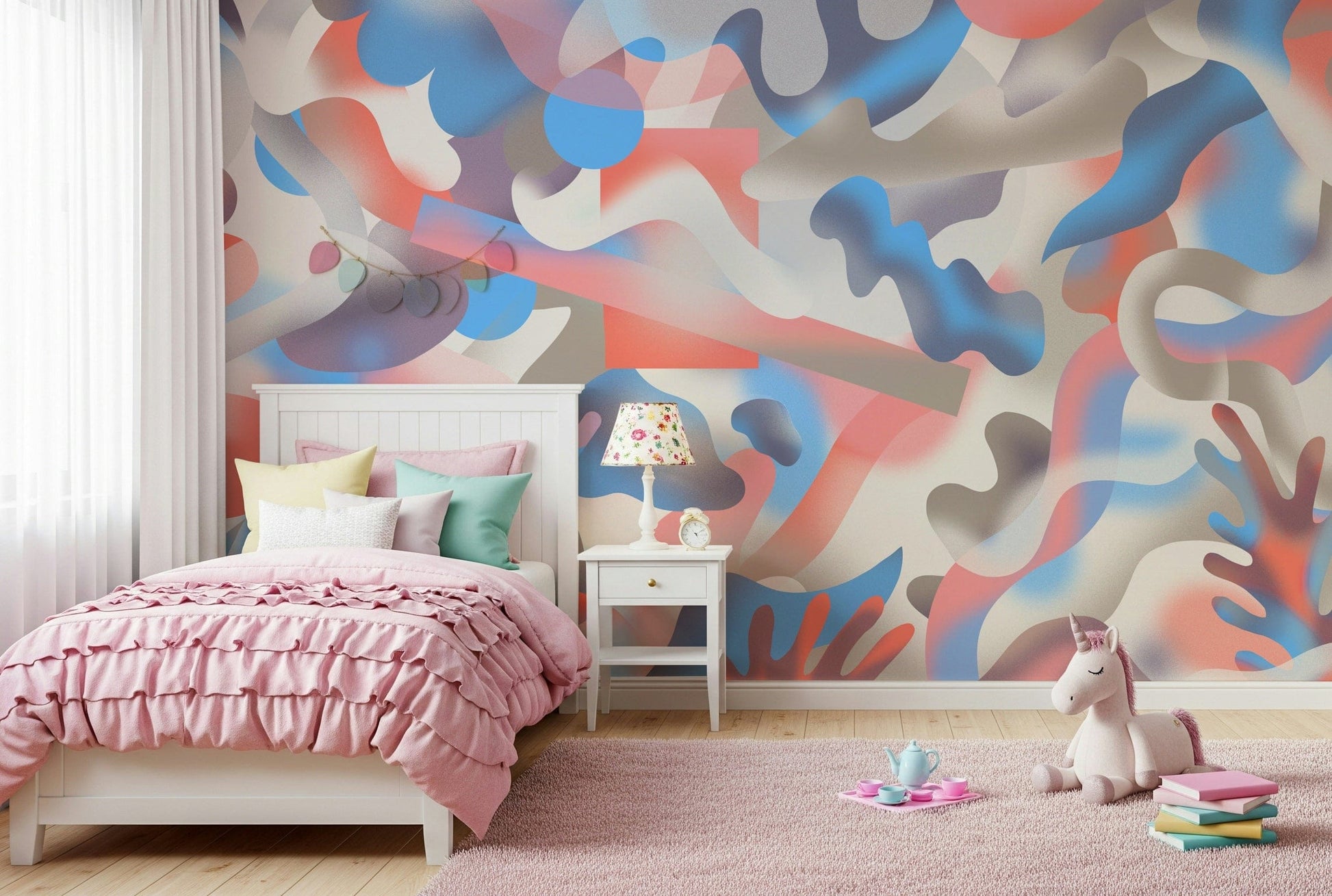 A beautiful coral reef wallpaper mural with vibrant sea life.


