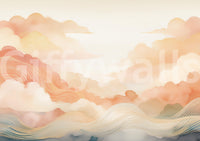 Matte finish wall mural with dreamy sky textures for a peaceful reading nook.