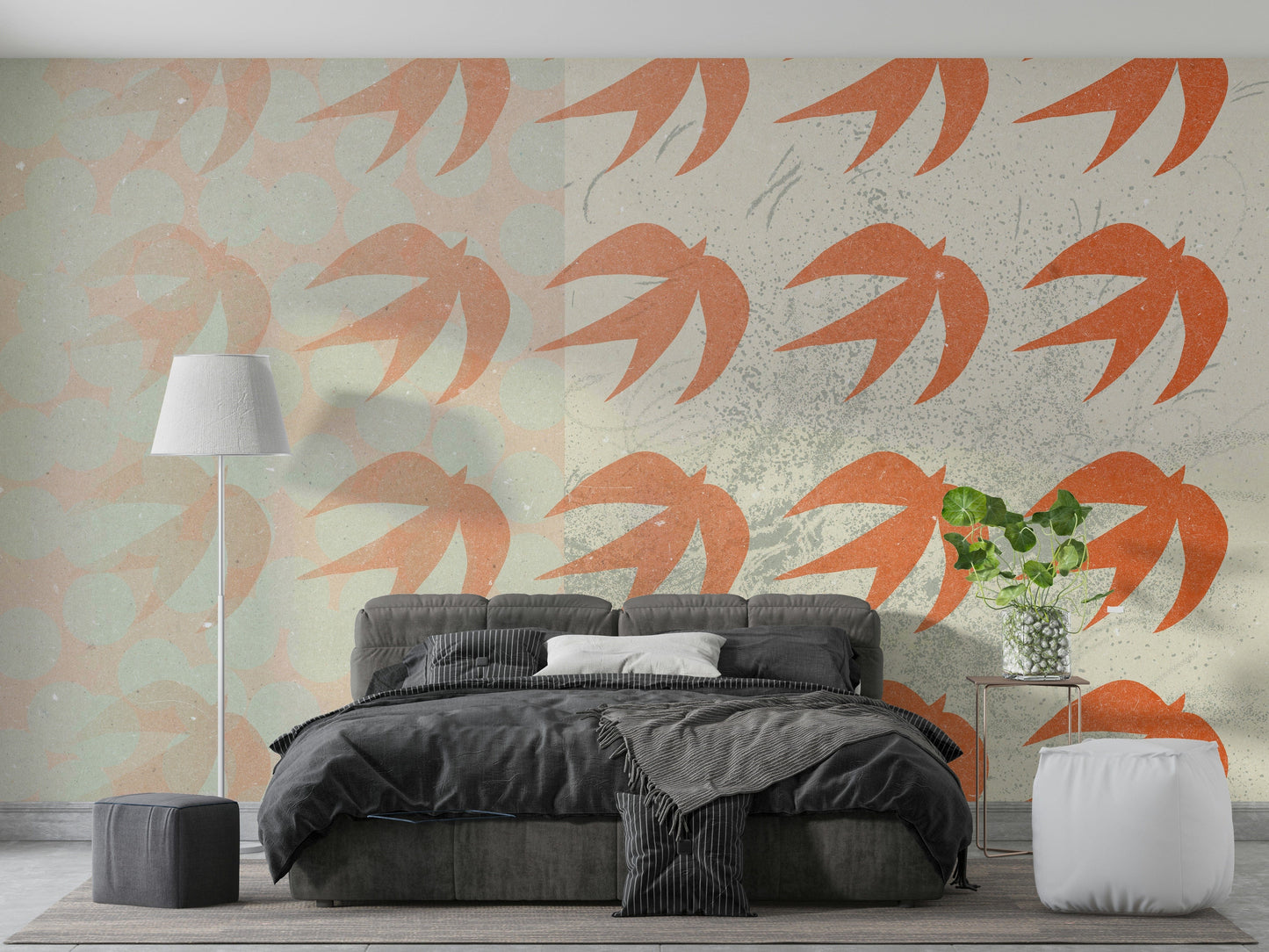 An artistic nature inspired mural for home decor.

