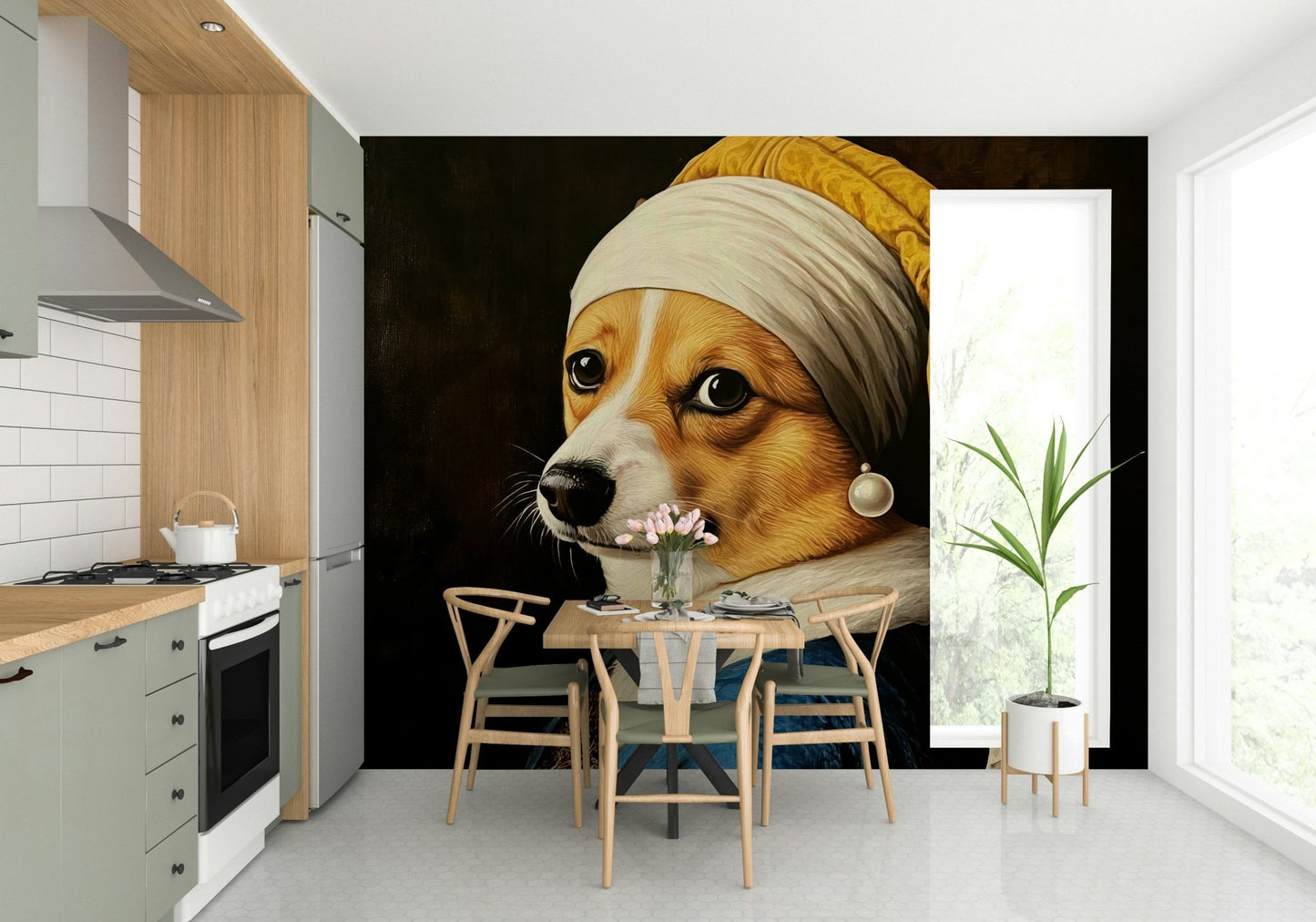 whimsical animal portrait wallpaper

