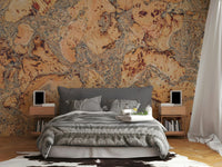 Subtle textured cork canvas wall mural for modern interiors

