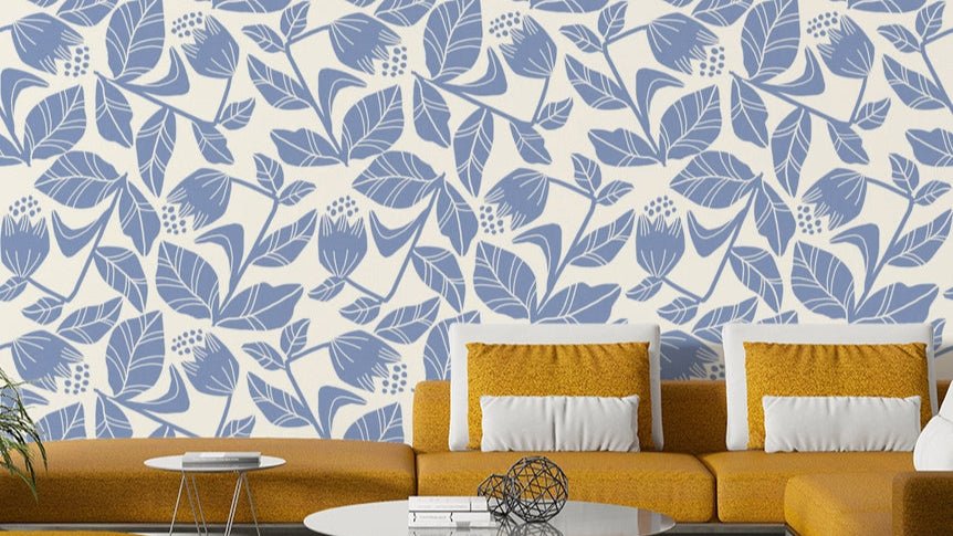 Cornflower botanical wallpaper design

