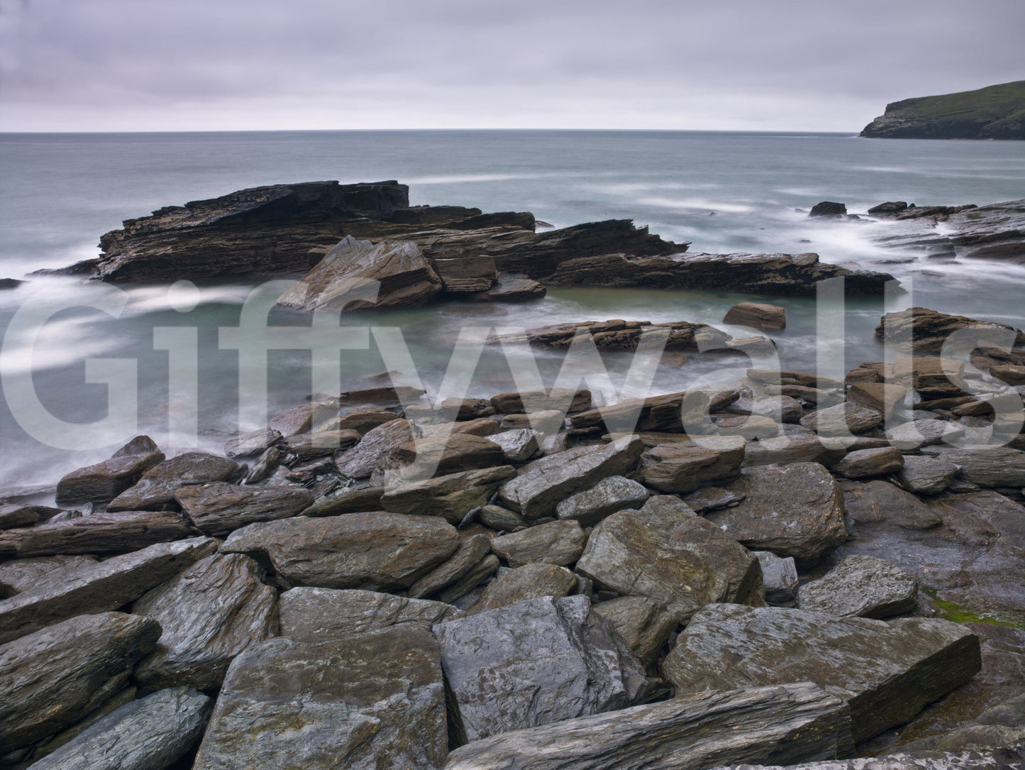 Nature photo Trebarwith Strand stone effect mural