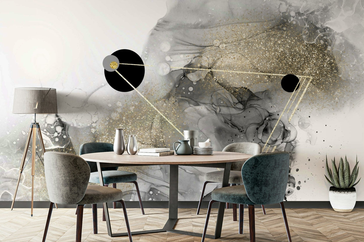 Space-inspired mural design featuring cosmic dust

