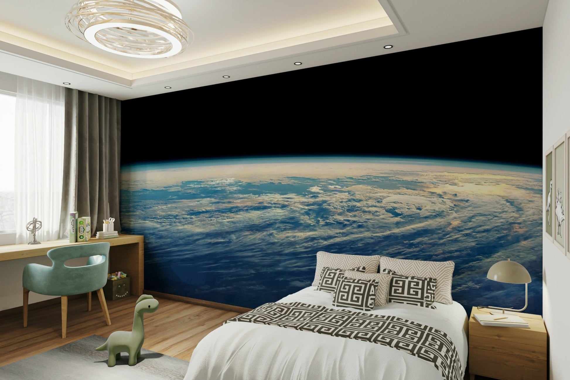 The celestial shapes are a central focus of the image.

