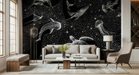A beautiful modern art wall mural of the cosmos.