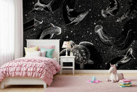 A beautiful cosmic deep space wallpaper mural with vibrant nebula colors.