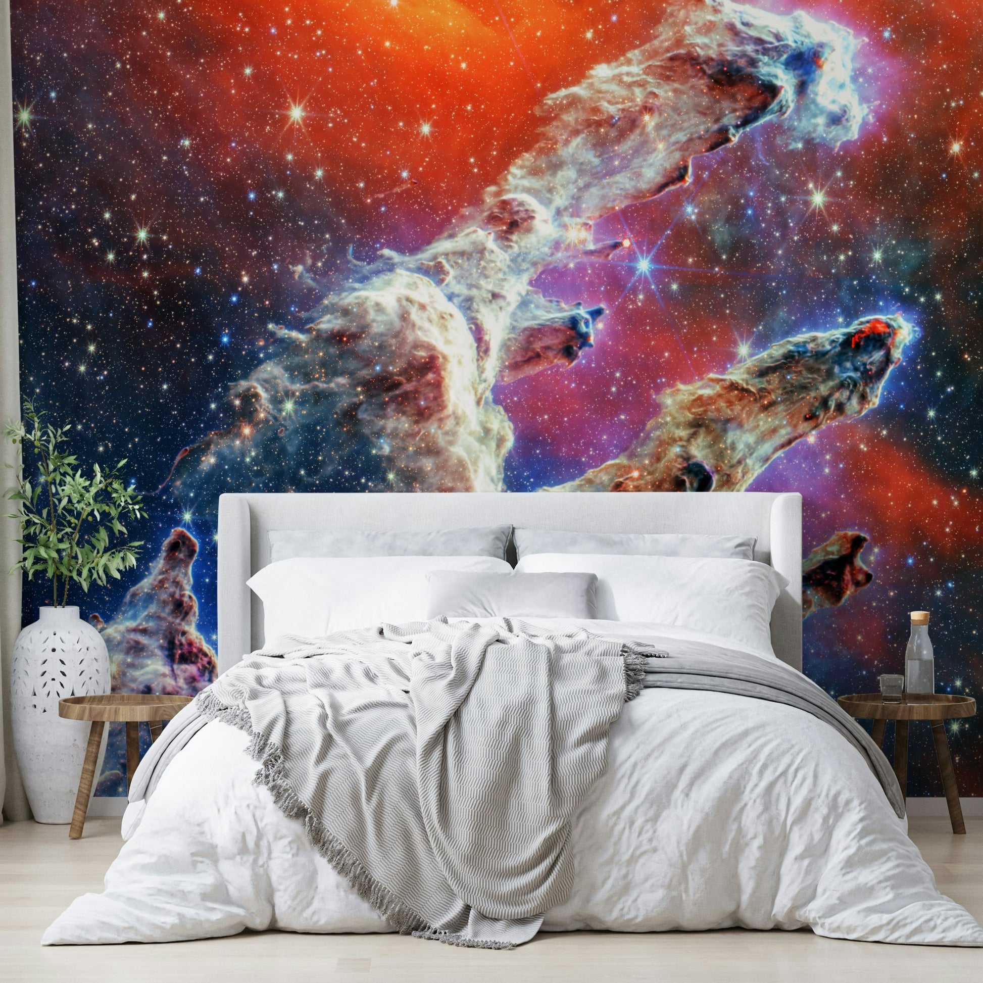 The art style is realistic, like a photograph taken by a space telescope.
