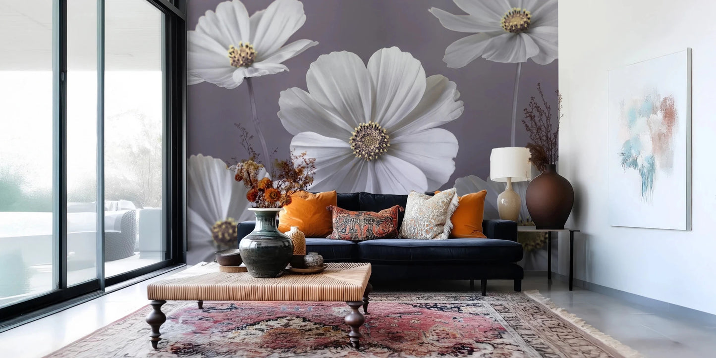 Cosmos Flowers Wall Mural