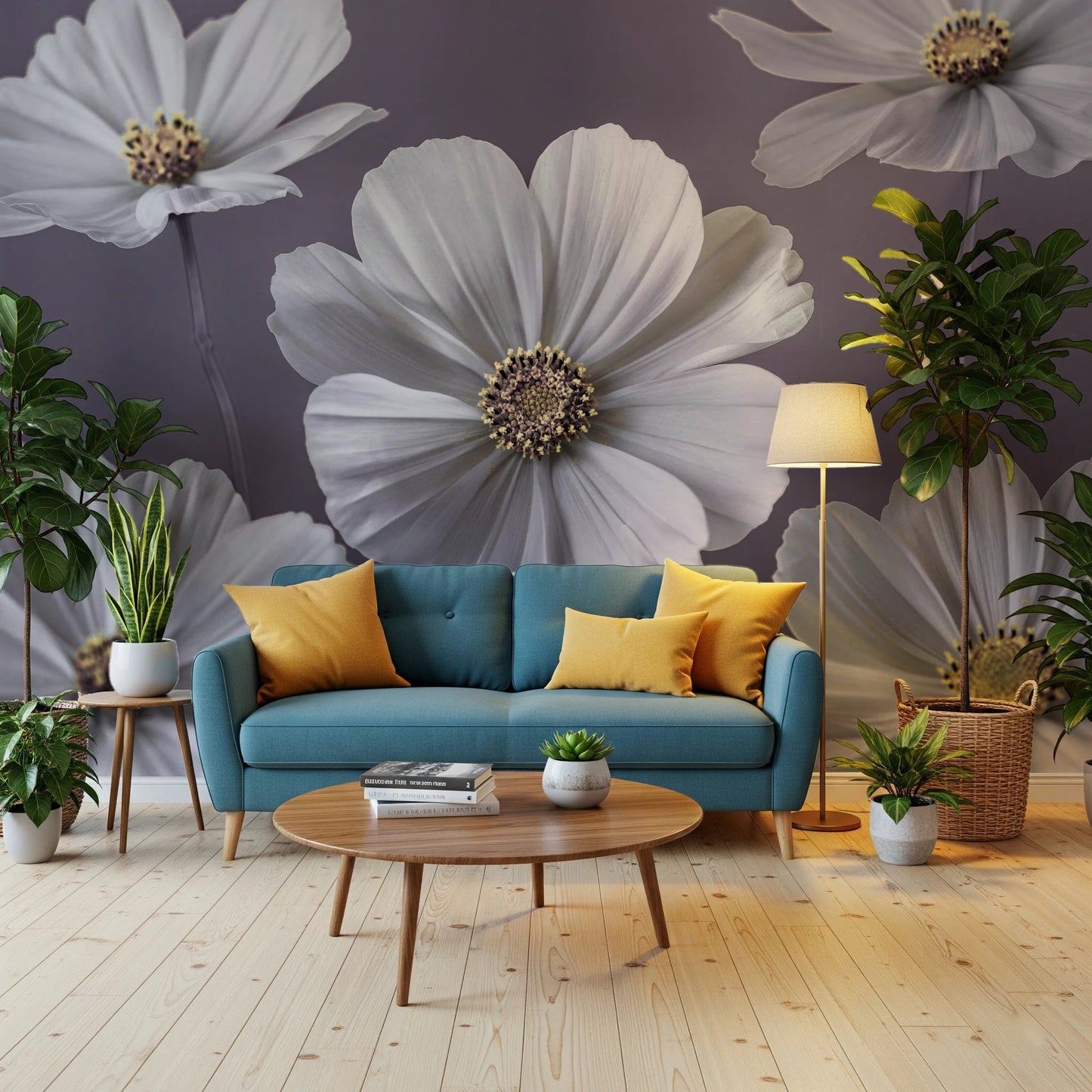 Cosmos Flowers Wall Mural