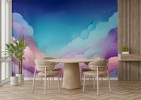 Gentle cloud formations blending pink and blue hues

