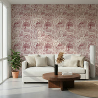 Elegant Toile wall mural, detailed Country Charm design.