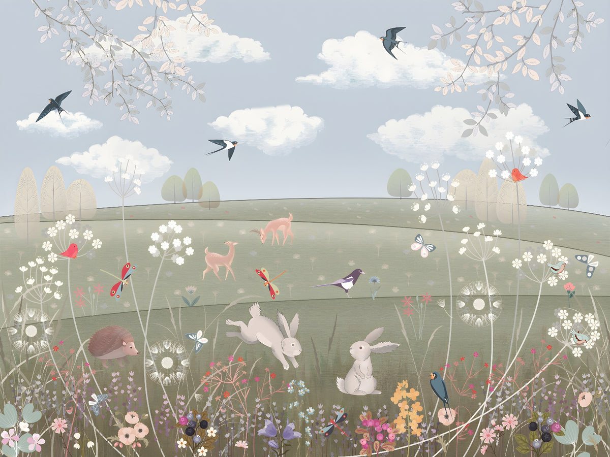 Countryside Canopy Enchanted Garden Watercolor Mural in your room