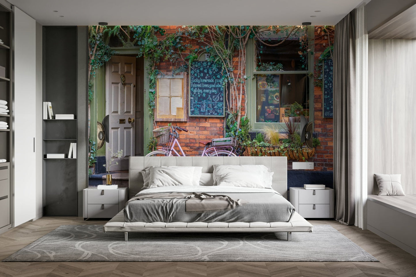 The scene evokes a sense of coziness, nostalgia, and European charm.
