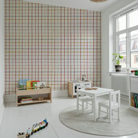 Cozy textured checkered wall mural with warm earthy hues.