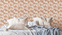 Cozy cream foliage wallpaper mural for warm interiors

