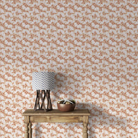 Warm foliage wallpaper design for living room walls

