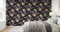 Cozy Scandi Flower Charcoal - Craft Botanical Wallpaper⁠