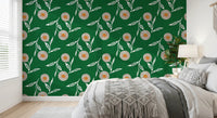 Cozy Scandi Flower Forest Green - Craft Botanical Wallpaper⁠