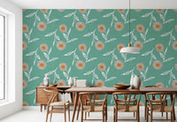 Cozy Scandi Flower Sage Mint - Craft Botanical Wallpaper⁠