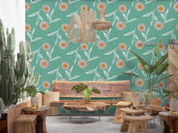 Cozy Scandi Flower Sage Mint - Craft Botanical Wallpaper⁠