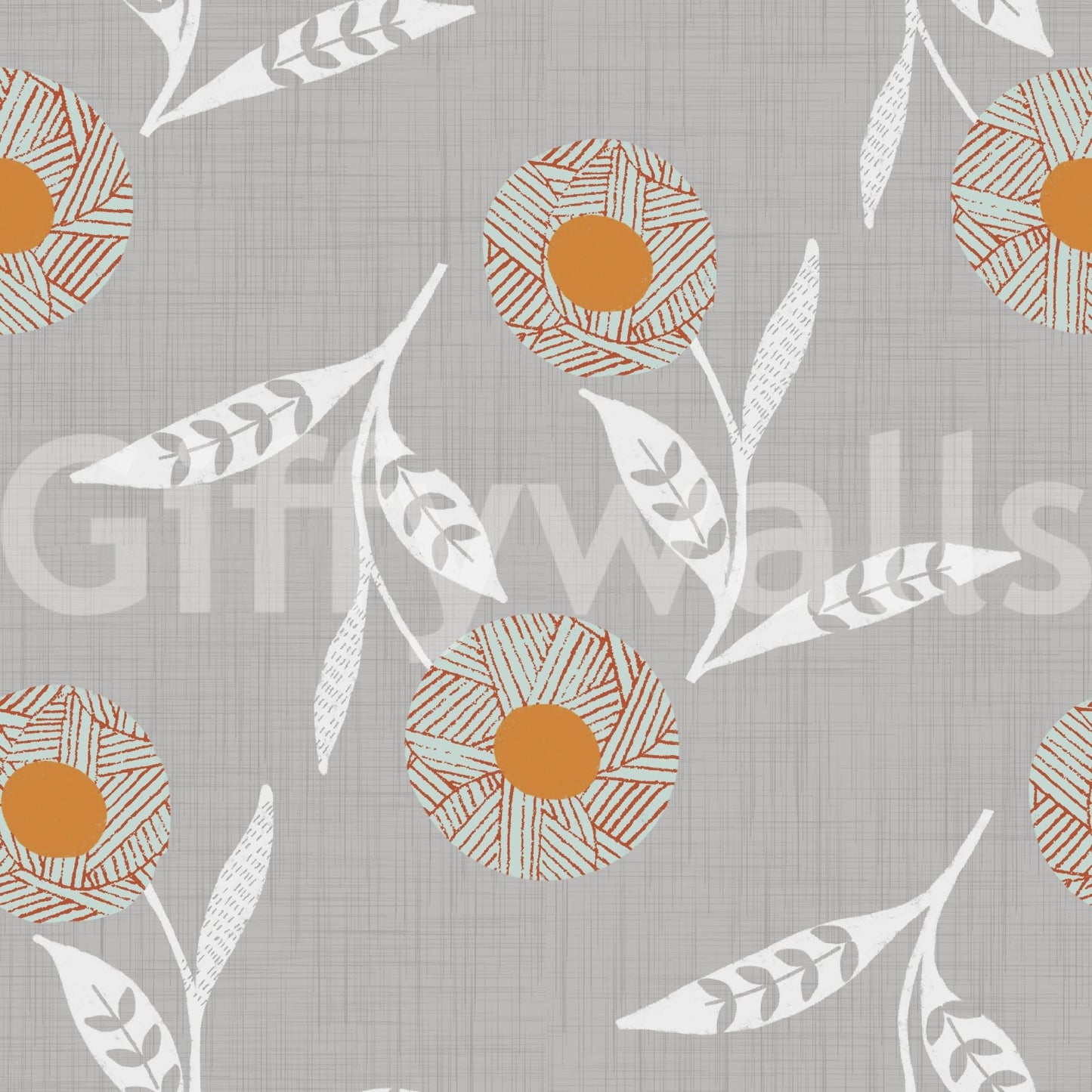 Cozy Scandi Flower Warm Linen - Craft Botanical Wallpaper⁠