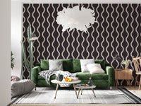 Cozy Scandi Folk Charcoal Warm Linen - Craft Stripe Wallpaper⁠