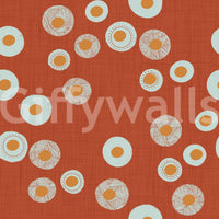 Cozy Scandi Folk Dot Floral Burnt Terracotta - Craft Circle Wallpaper⁠