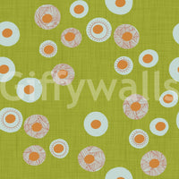 Cozy Scandi Folk Dot Floral Olive Chartreuse - Craft Circle Wallpaper⁠