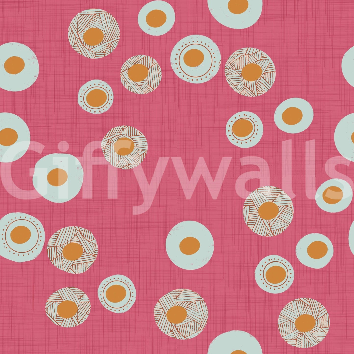 Cozy Scandi Folk Dot Floral Rose Clay - Craft Circle Wallpaper⁠