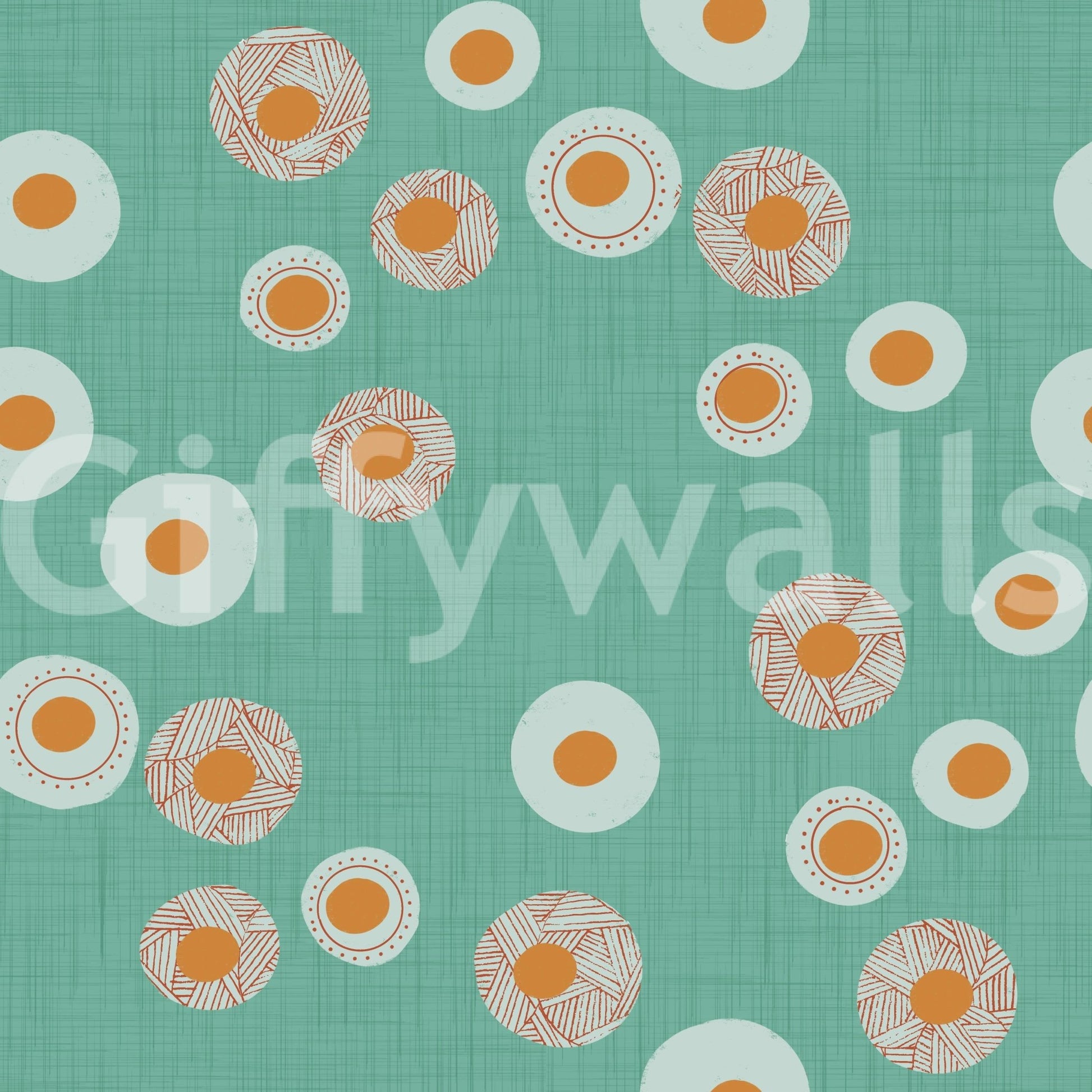 Cozy Scandi Folk Dot Floral Sage Mint - Craft Circle Wallpaper⁠