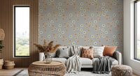 Cozy Scandi Folk Dot Floral Warm Linen - Craft Circle Wallpaper⁠