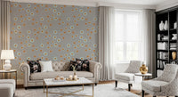 Cozy Scandi Folk Dot Floral Warm Linen - Craft Circle Wallpaper⁠